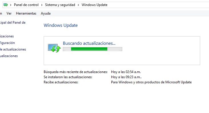 buscando actualizaciones windows 8.1
