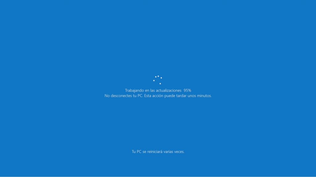 proceso de actualización Windows 10