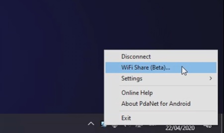 wifi share pdanet