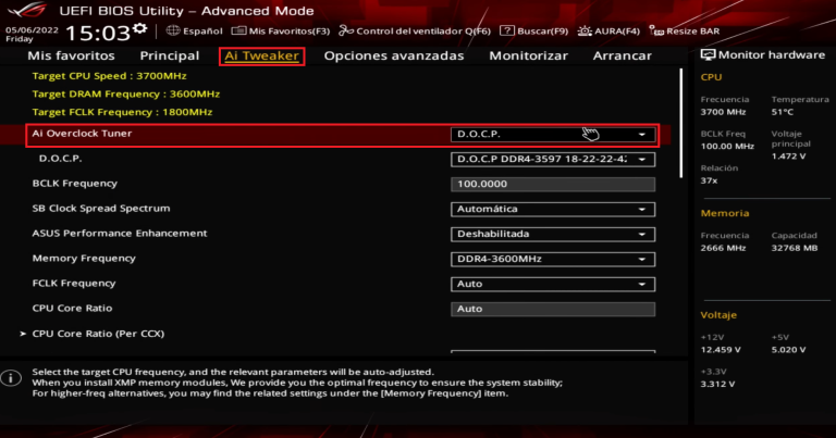 Cómo Cambiar la Velocidad de Memoria RAM - Activar perfil XMP / DOCP ...