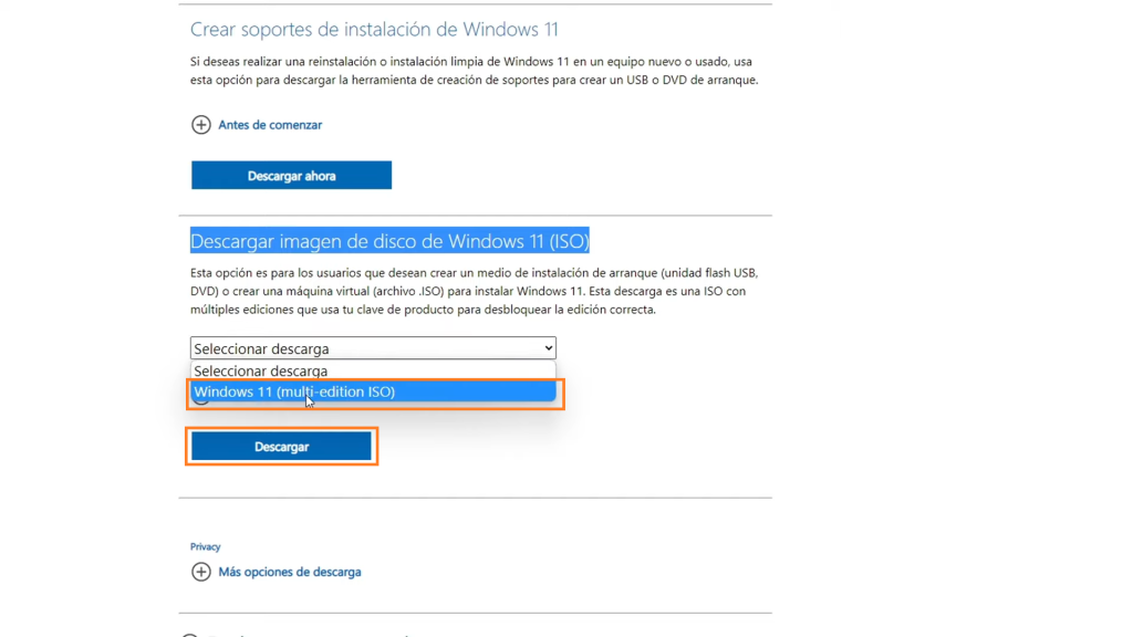 Descarga del Archivo ISO de Windows 11