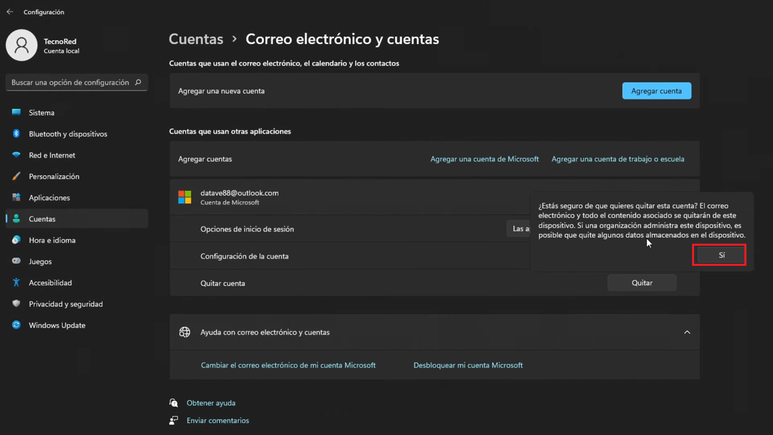 Tutorial Cómo Desvincular una Cuenta de Microsoft en Windows 11