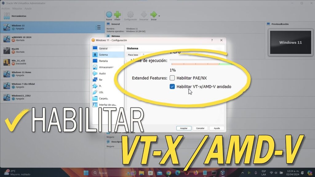 Cómo habilitar la opción de virtualización en VirtualBox: Guía completa