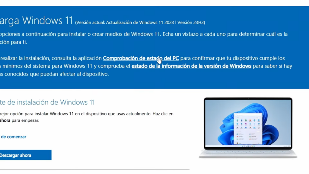 descarga la aplicación "PC Health Check"