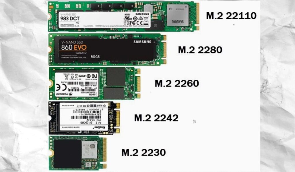 Tamaños de SSD M.2