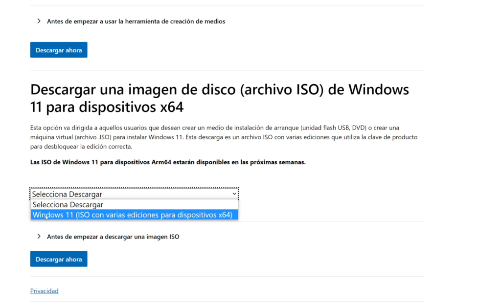 Descarga del Archivo ISO de Windows 11 24H2