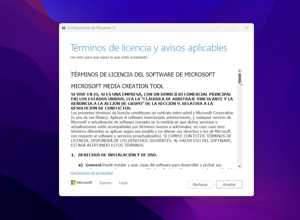 herramienta de medios de instalación de Windows 11