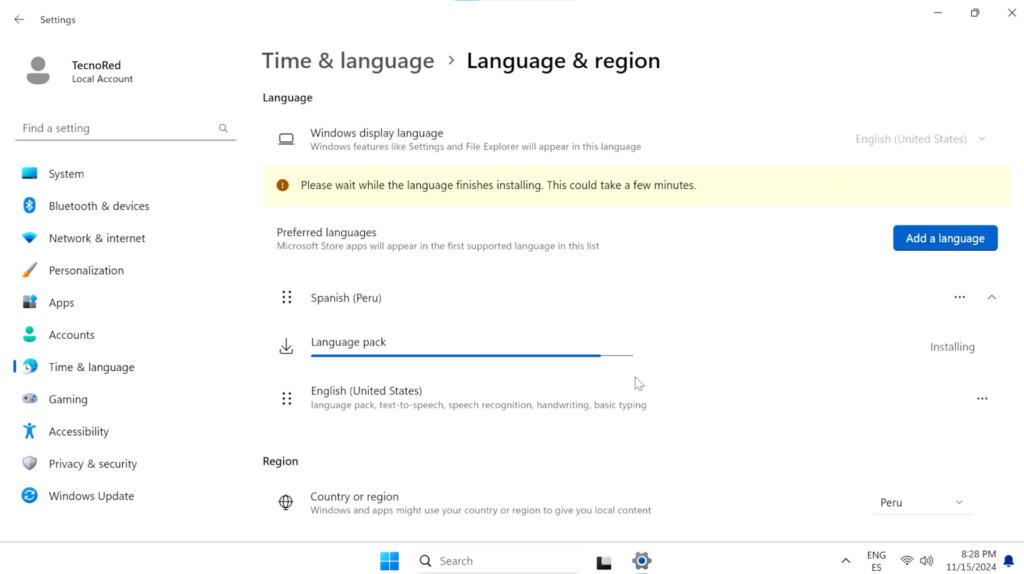 Cambiar el Idioma al Español Windows 11 IoT LTSC