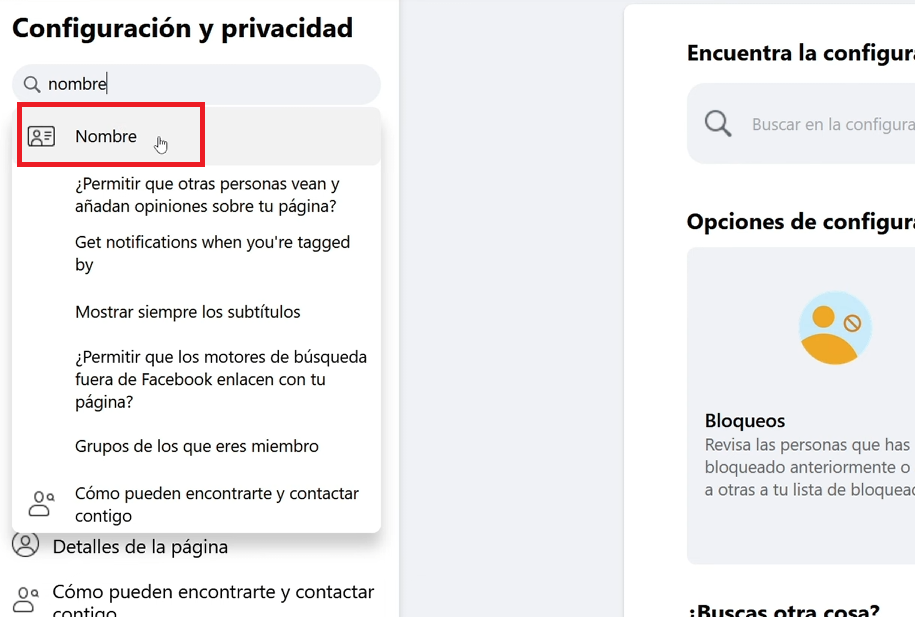 Configuración de Nombre de Usuario de Pagina de Facebook