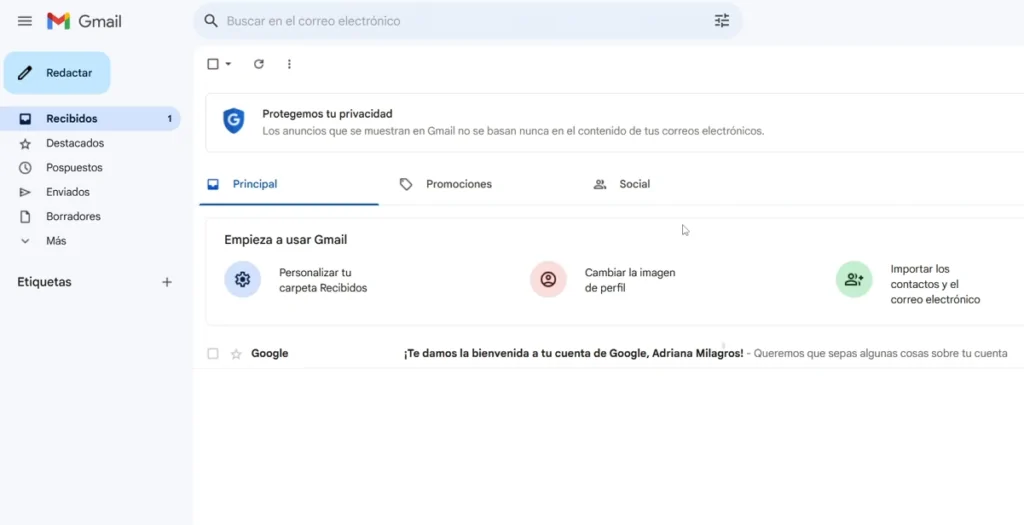 Verificar el Cambio de Idioma GMAIL