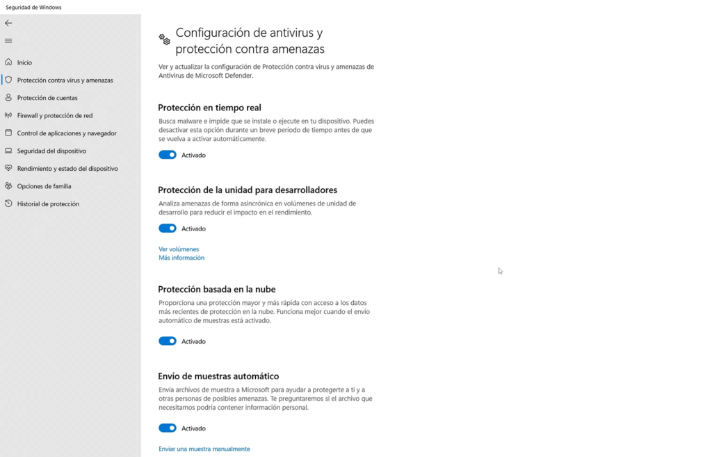 Administrar la Configuración del Antivirus