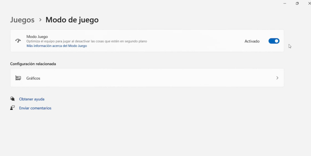 Modo Juego en Windows