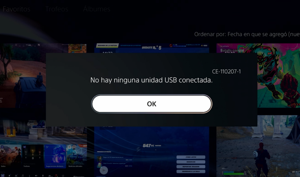 Ningún USB ha sido conectado