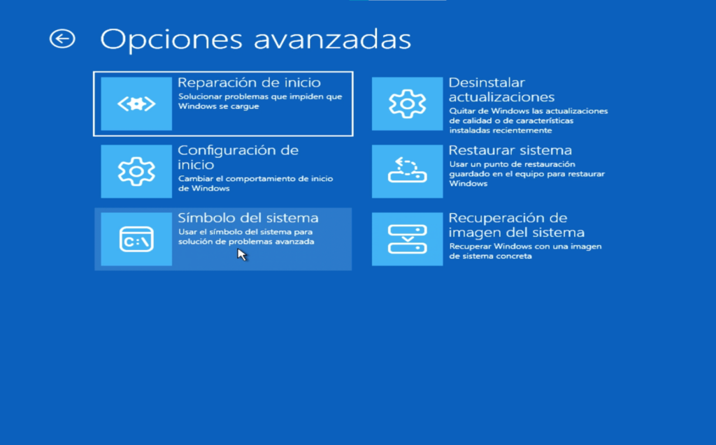 Accede al símbolo del sistema