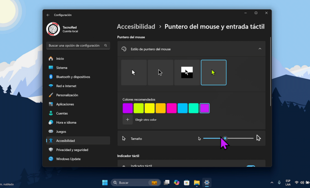 Personalización del Puntero del Mouse de Windows 11