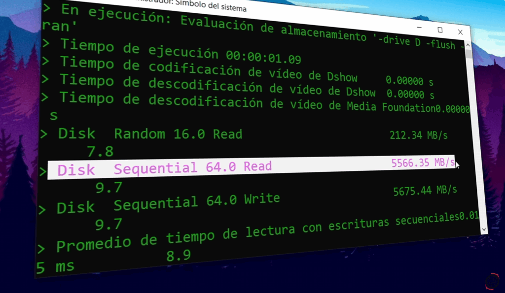 Medir velocidad desde el símbolo del sistema