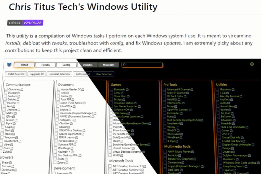 Chris Titus Tech Windows Utility
