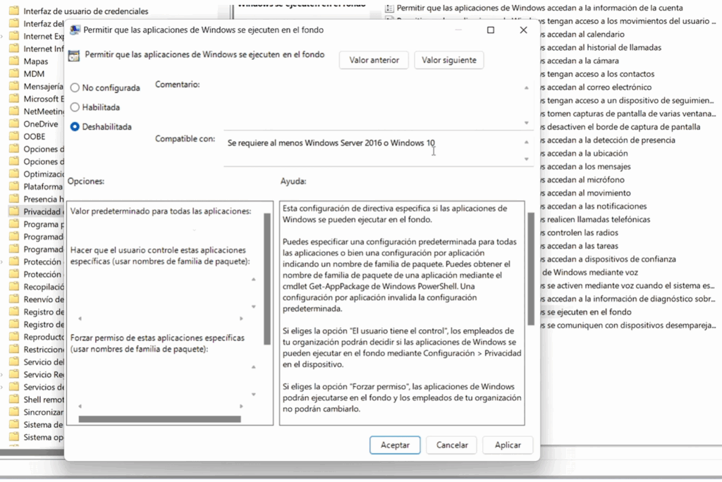 Bloquea aplicaciones de Windows en segundo plano