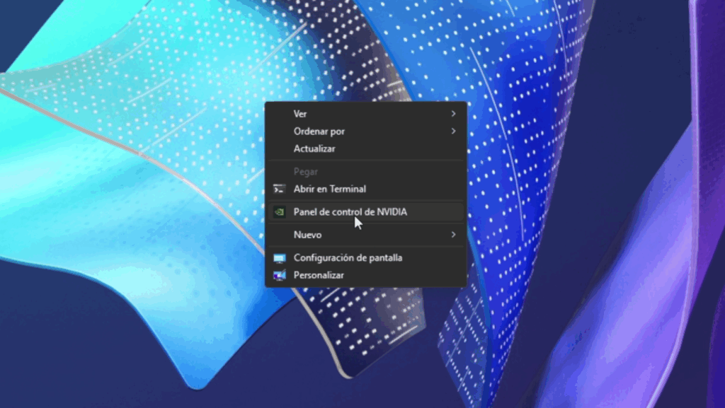 Panel de Control NVIDIA