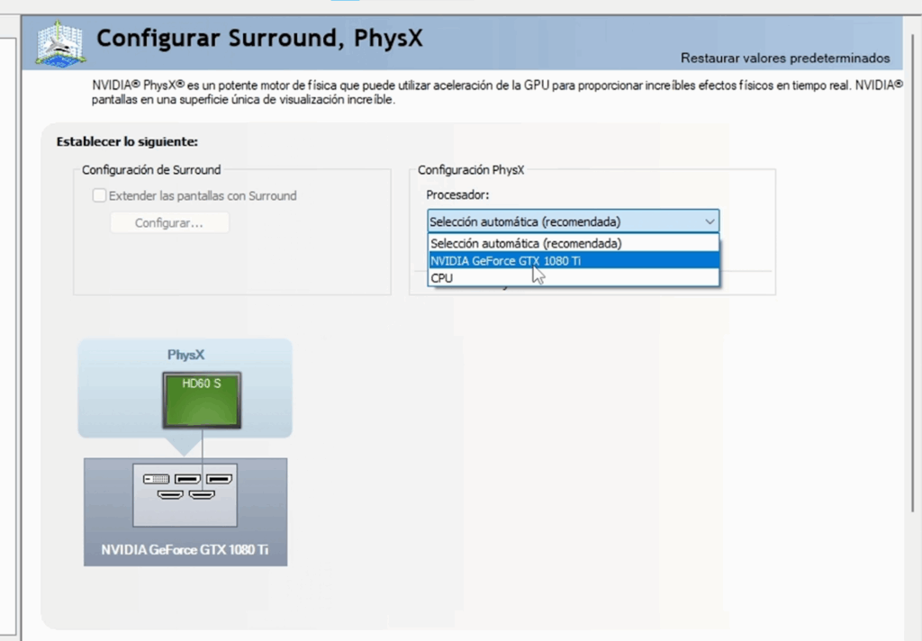 Configura PhysX correctamente