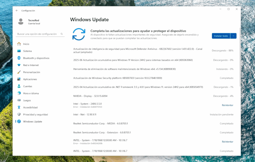 Instalar drivers automáticamente con Windows Update