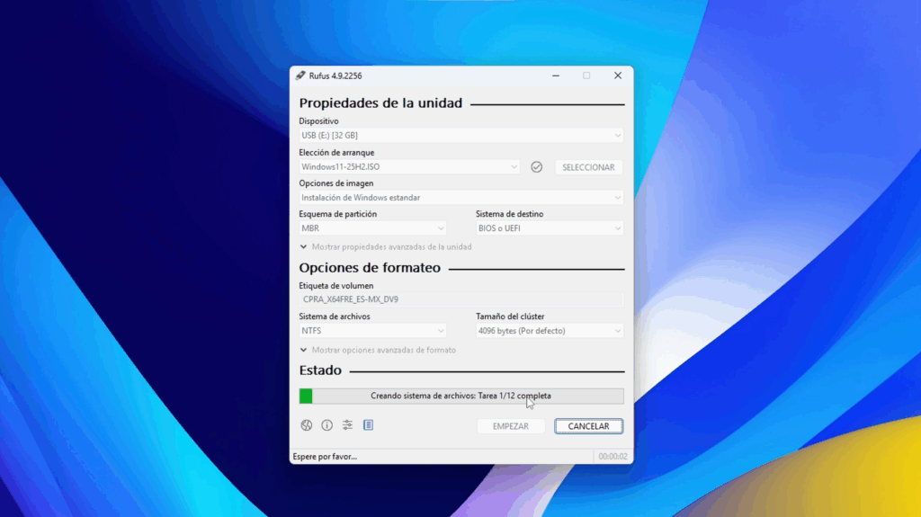 Crear un USB Booteable con Windows 11 25H2