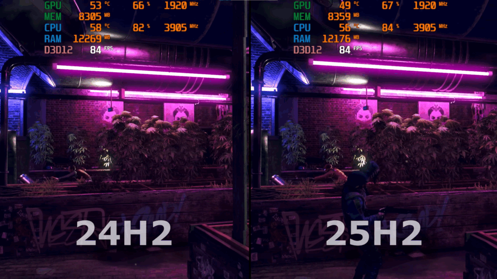 Watch Dogs: Legion 24h2 vs 25h2