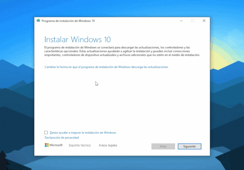 Ejecuta el instalador de la ISO