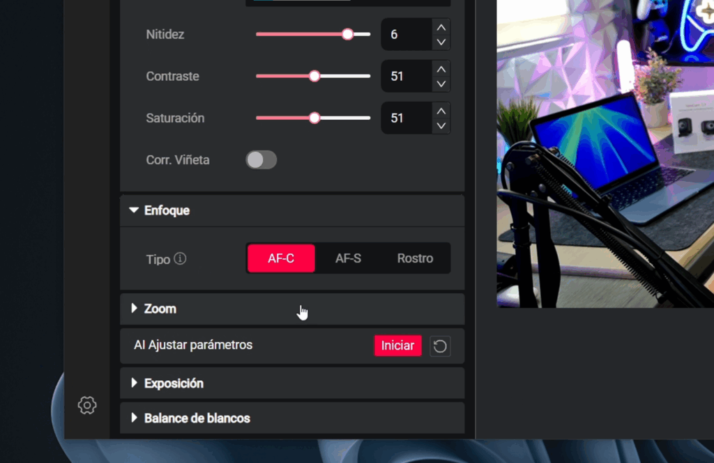 YoloCam S3 configuracion de calidad