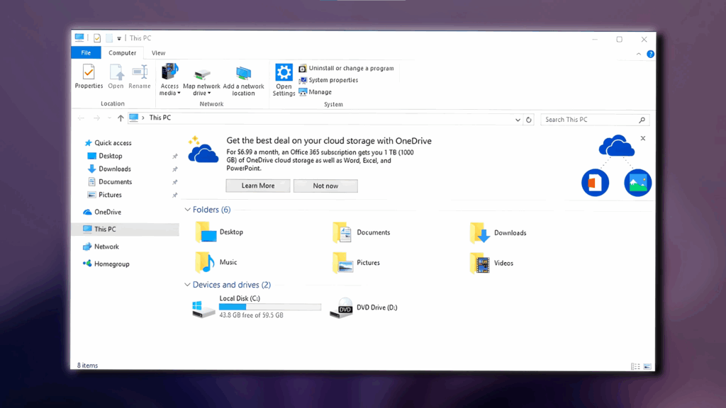 Quita Promociones del Explorador de Archivos
