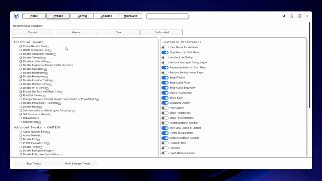 Elegir el perfil de optimización correcto