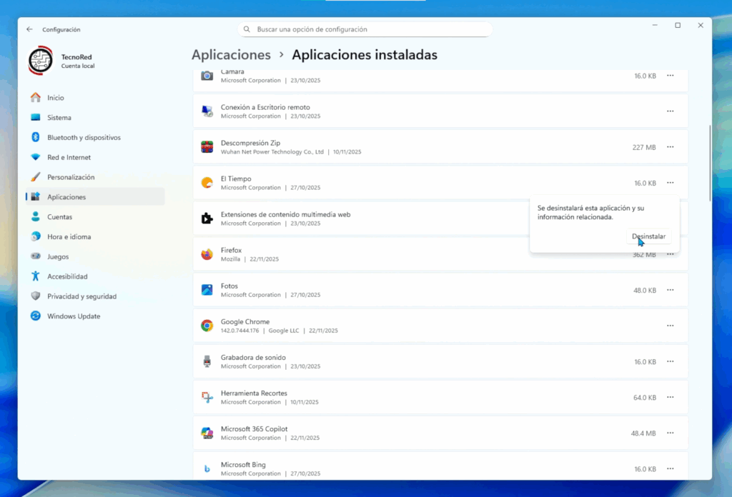 Elimina aplicaciones preinstaladas (bloatware)