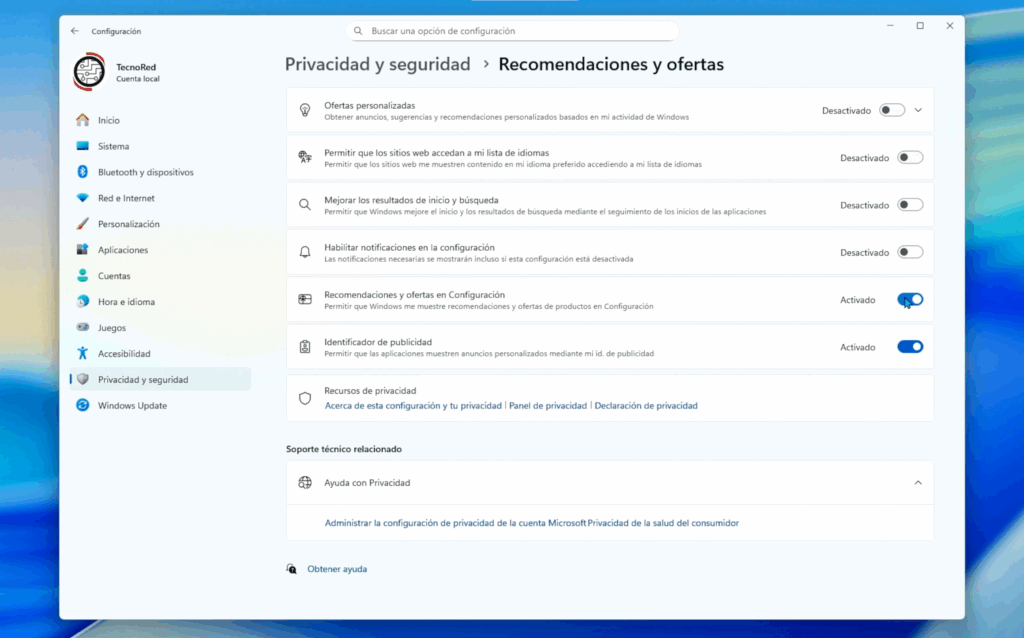 Reduce telemetría y rastreo