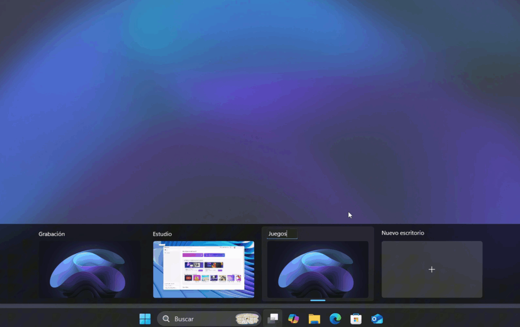 Escritorios virtuales (varios espacios de trabajo)
