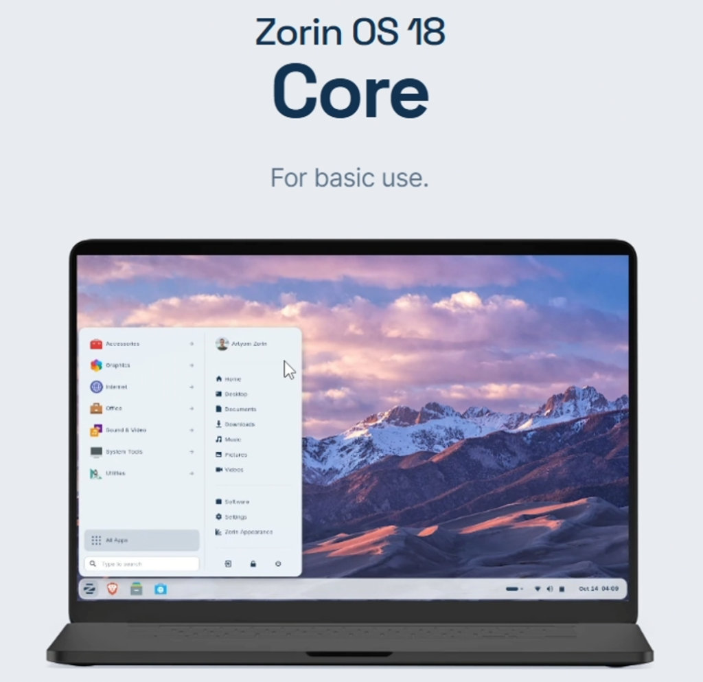 Zorin OS Core (gratuita)