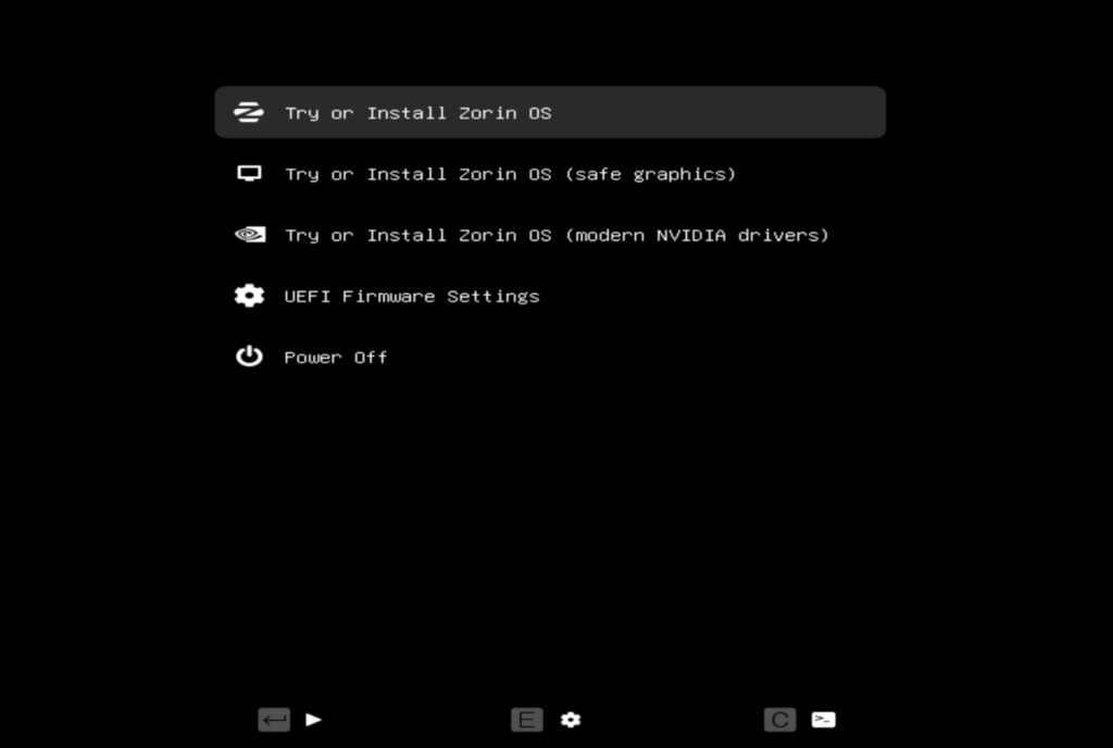 Iniciar el instalador de Zorin OS