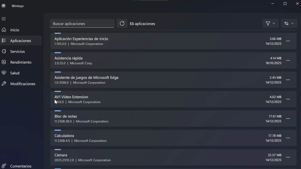 Gestión avanzada de aplicaciones