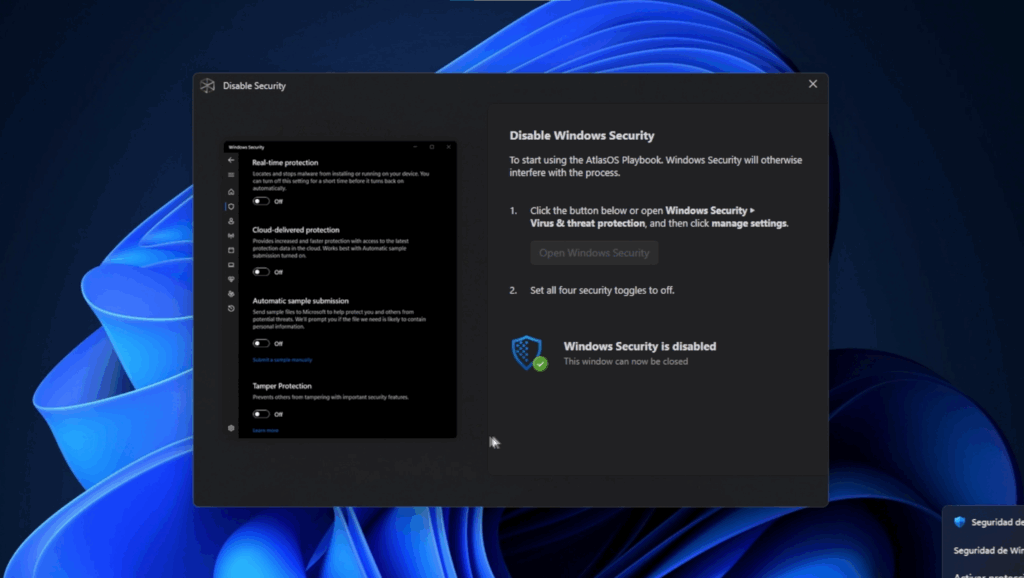 Desactiva temporalmente Windows Defender