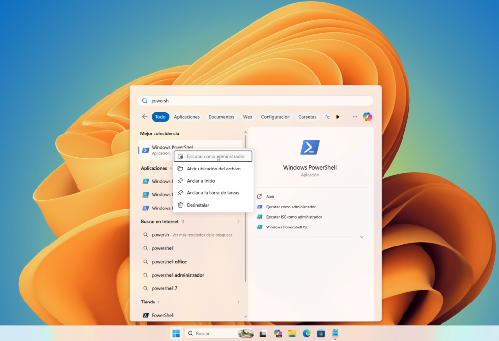 Paso 1: Abrir PowerShell como Administrador