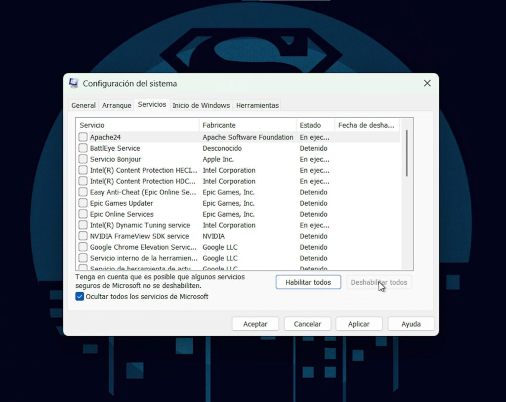Ajuste Adicional: Optimización desde MSConfig