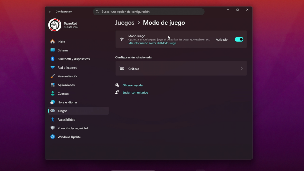 1. Activa el Modo Juego de Windows