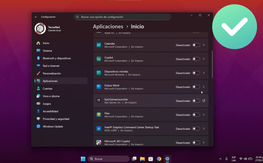 3. Desactiva Aplicaciones de Inicio Innecesarias