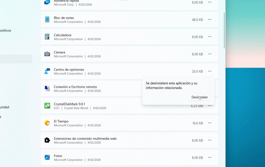 Desinstala aplicaciones que no utilizas
