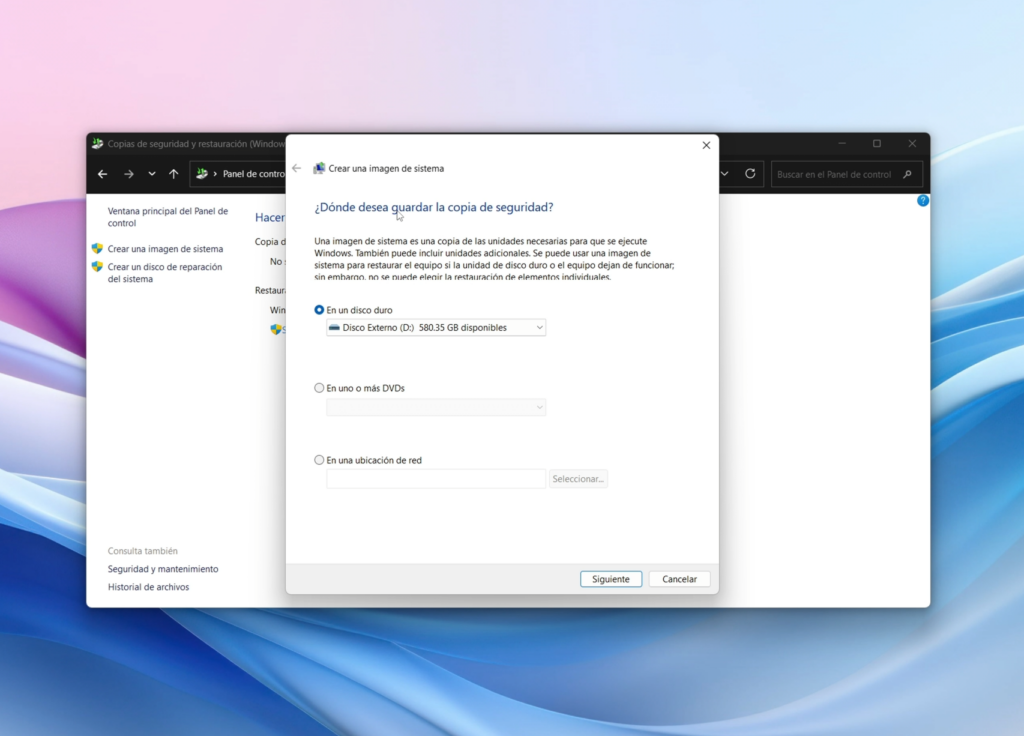 Crear una imagen del sistema paso a paso