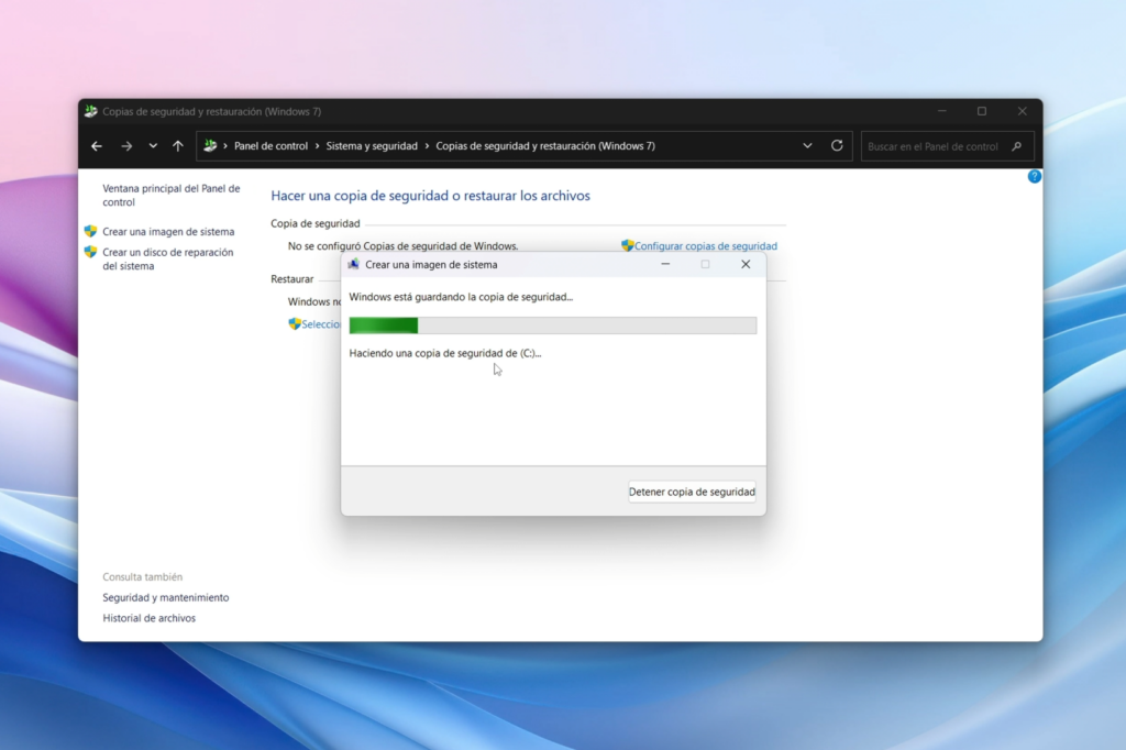 Iniciar copia de seguridad