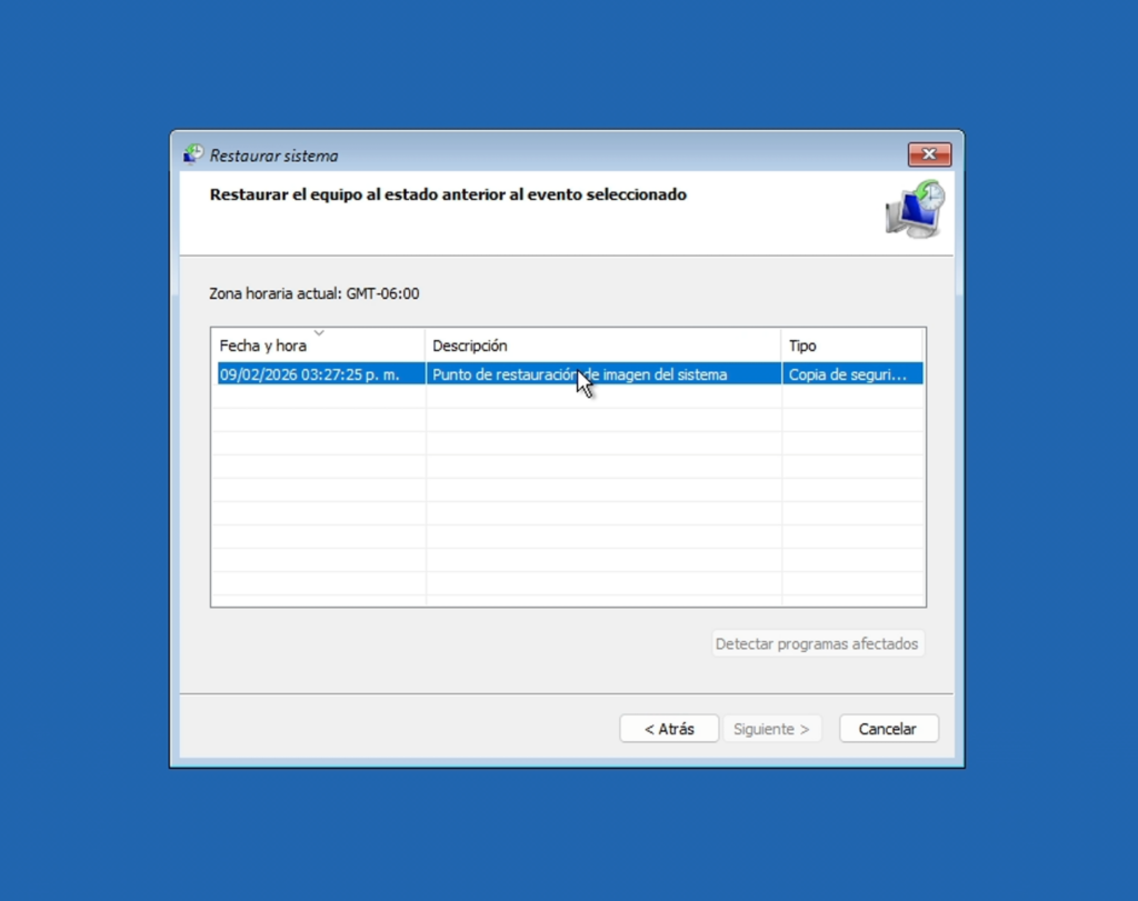 Cómo restaurar esa imagen si Windows falla