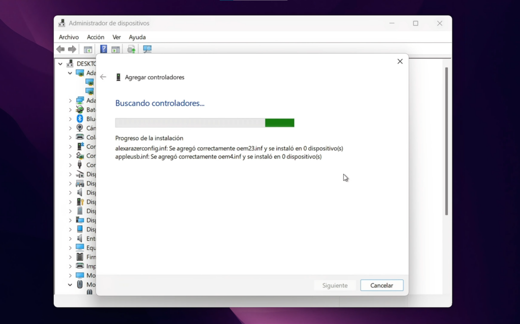 Restaurar todos los drivers desde el respaldo