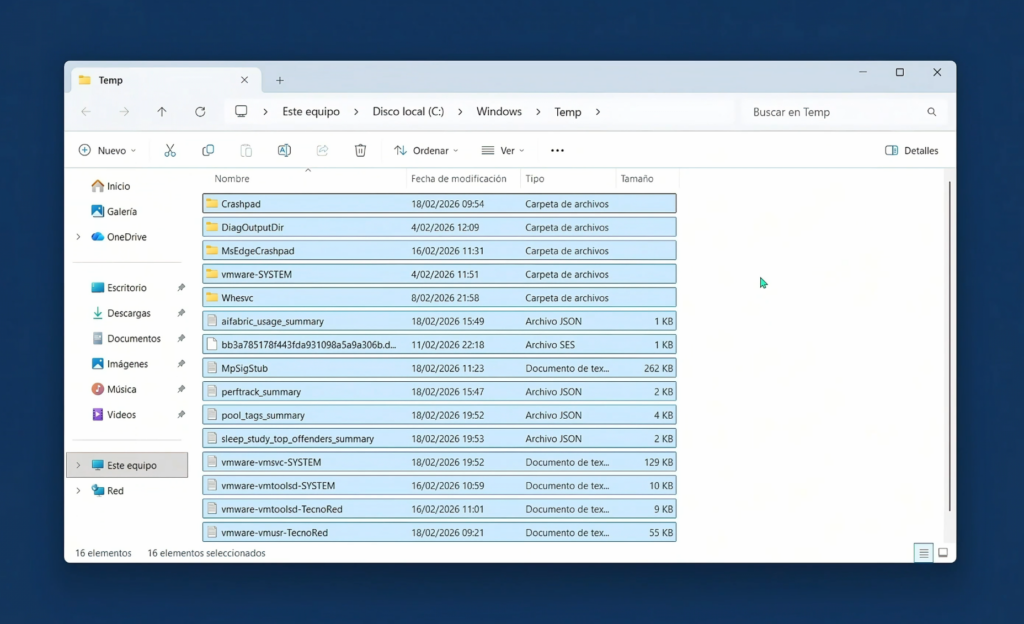 Borrar archivos temporales (Temp y %Temp%)
