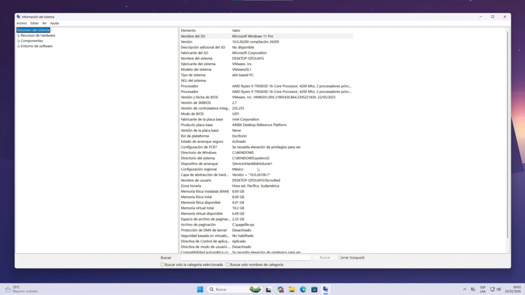 Información del sistema: ver hardware, BIOS y versión exacta de Windows