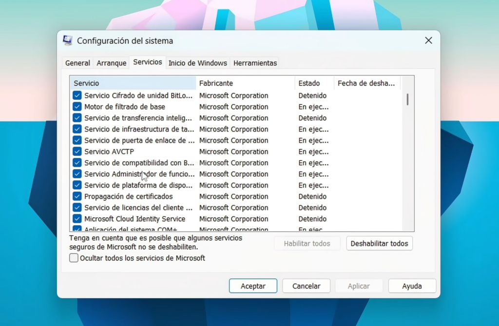 Configuración del sistema: arranque, servicios y diagnóstico